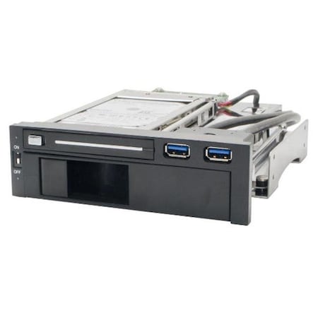 Syba SYBA SY-MRA55006 5.25 in. Dual Bay Mobile Rack for both 2.5 in. and 3.25 in. SATA HDD Plus 2 USB 3.0 Ports SY-MRA55006